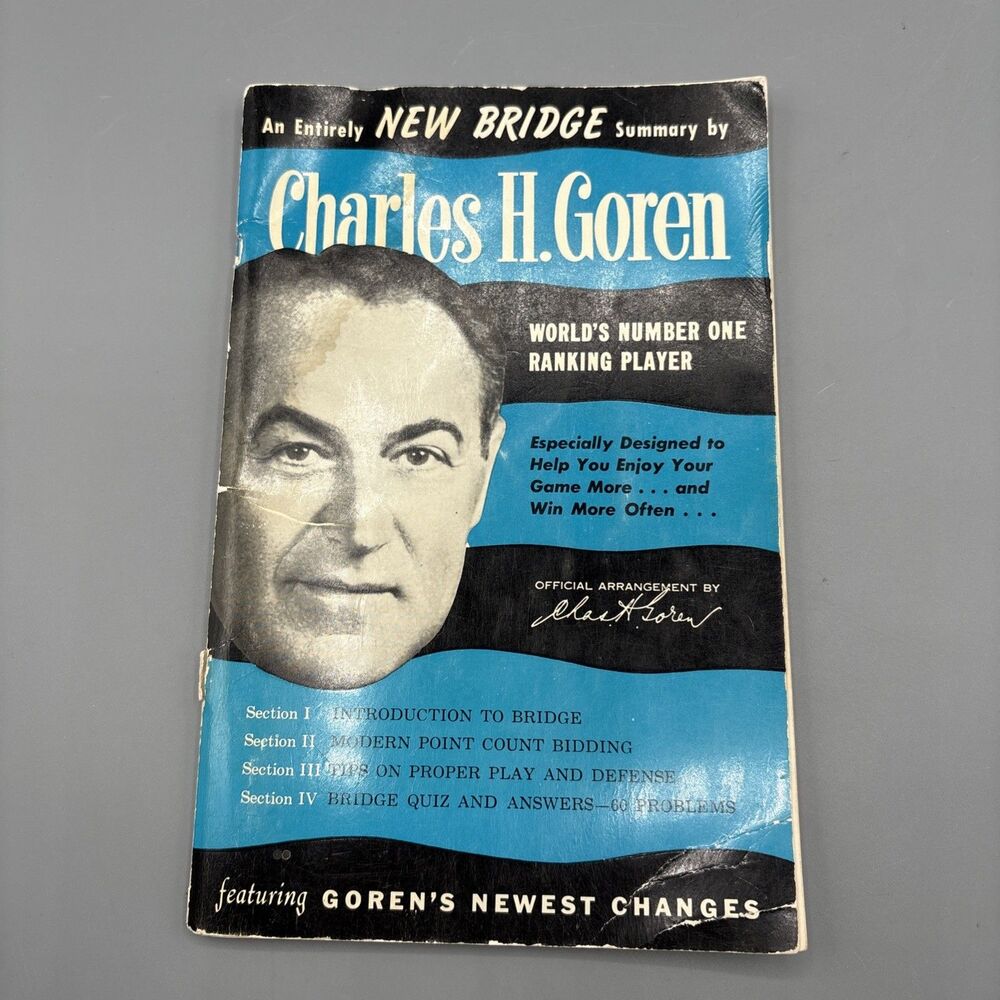 Vintage 1953 Charles H Goren An Entirely New Bridge Summary Booklet Card Game